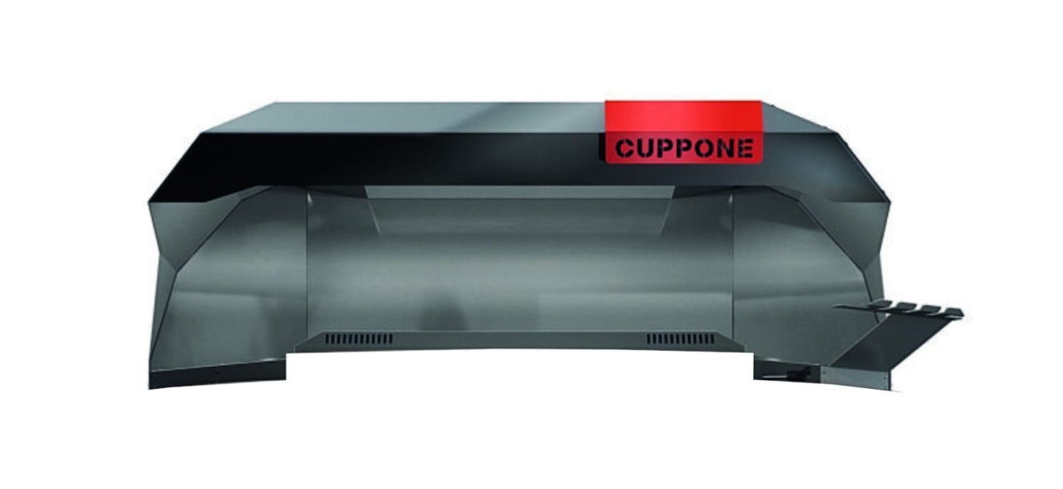 Okap do pieca rotacyjnego Cuppone AH140V - widok z przodu